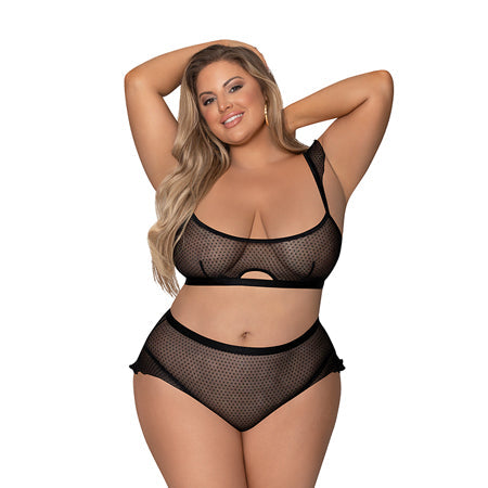 Magic Silk Girl Next Door Bralette & Panty Black Queen Size-0