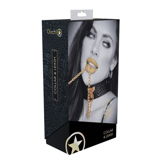Ouch! International Rome Collection Collar with Leash-0