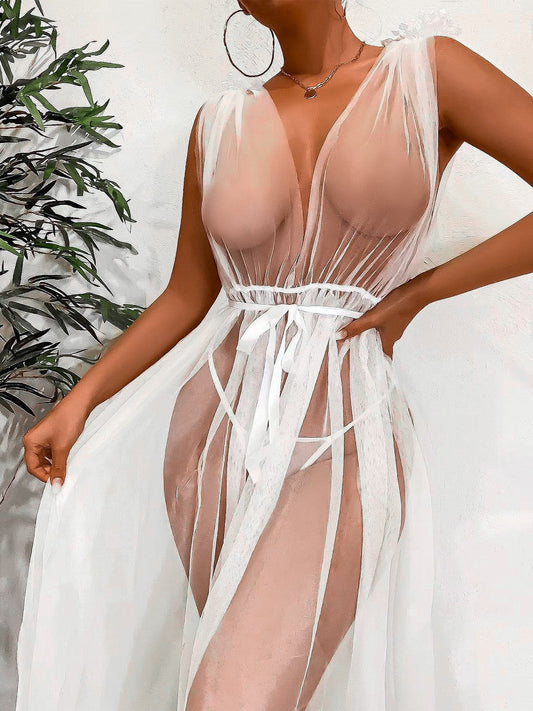 White Angel Babydoll and G-String - S/M/L/XL-0